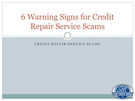 Ppt Warning Signs For Credit Repair Service Scams Powerpoint