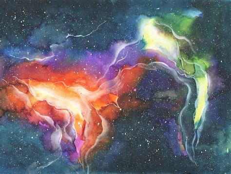 Premium AI Image | A painting of a galaxy with a rainbow and the word ...