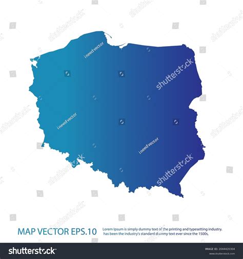 Poland Map Infographic Style Blue Gradient Stock Vector Royalty Free