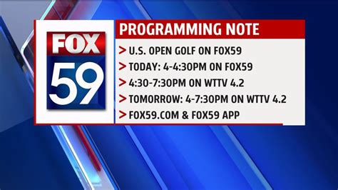 Programming changes for FOX59 evening newscasts for Thursday and Friday ...