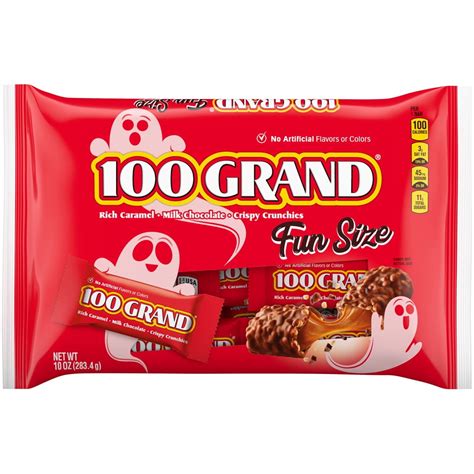 100 Grand Fun Size Candy Bars Trick Or Treat Candy 10 Oz Pack Of 4