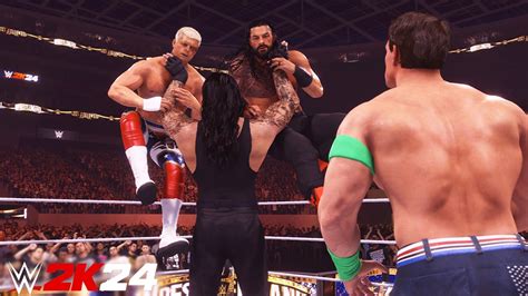 John Cena Undertaker Vs Roman Reigns Cody Rhodes Tag Team Match