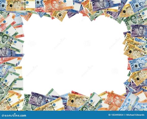 Border Made Of Philippine Peso Banknotes With White Center 43 Image