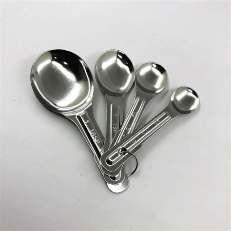 Set 4 Cucharas Medir Reposteria Acero Inox Menajes San Luis