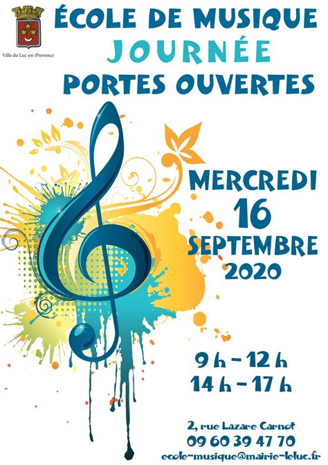 Mercredi 16 septembre Journée portes ouvertes de l école de musique