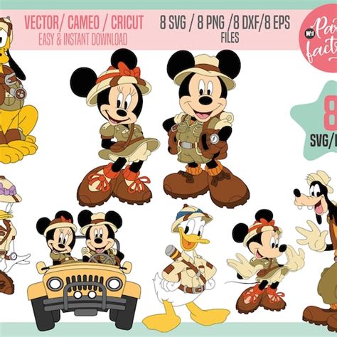 Safari Minnie Mouse Clipart Svg Png Eps Vector Digital Etsy