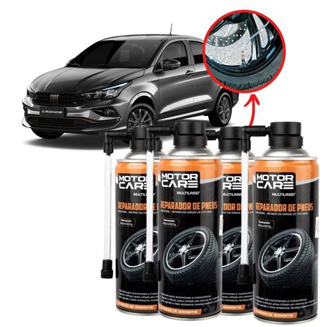 Kit 4 Spray Reparador Instantâneo De Furo Pneu P Carro Equipados