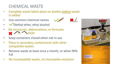 chemical waste information labeling department  chemistry intranet