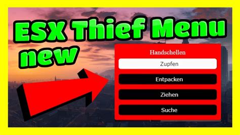 Fivem Esx Thief Menu F R Gta Rp Free Youtube