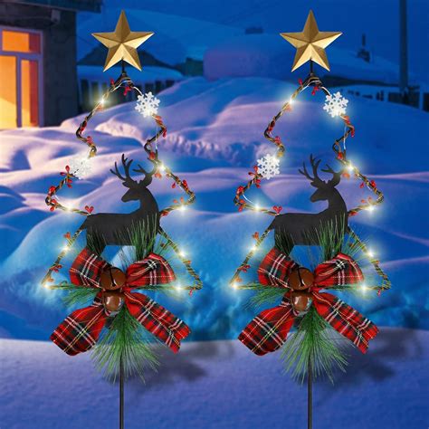 Amazon Mortime Pack Solar Lighted Christmas Garden Stake Lights