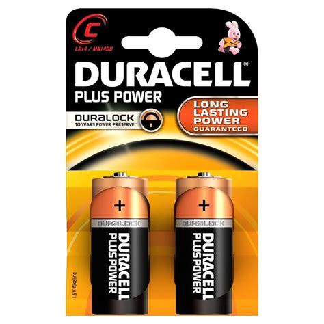 Duracell 2 X C Plus Power Battery Alkaline LR14 1 5V MN1400