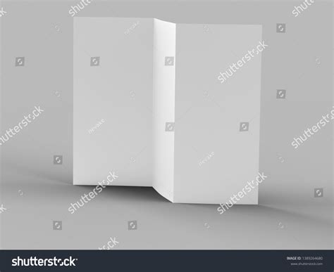 Open Trifold Brochure A4 Format Mockup3d Stock Illustration 1389264680