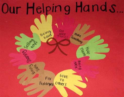 Group Bulletin Board Our Helping Hands Manners Preschool