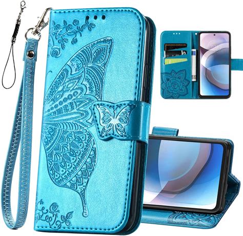 Amazon Bcov Motorola One 5G Ace Case Cute Dragonfly Leather Flip