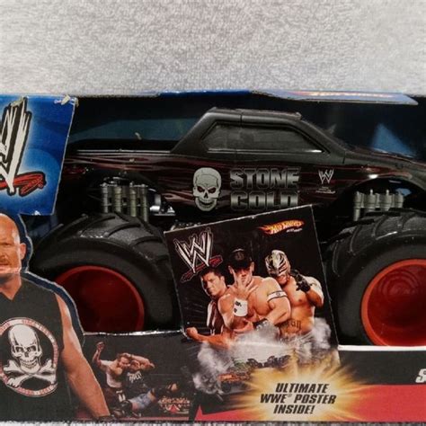WWE Toys 206 Wwe Hot Wheels 24 Scale Monster Jam Truck With Poster Stone Cold Poshmark