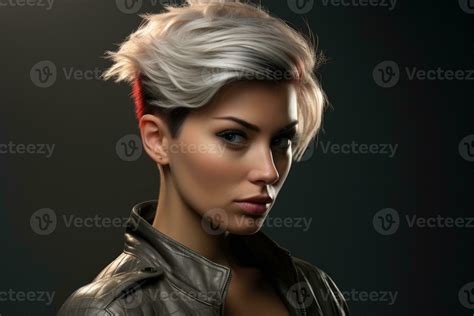 AI Generated Caucasian woman female white hair face young person blond ...