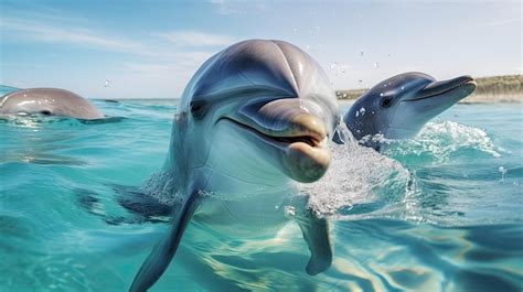 Premium AI Image | A playful dolphin pod in the ocean