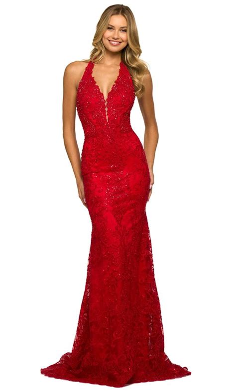 Sherri Hill 55392 Halter Neck Embellished Prom Dress Couture Candy