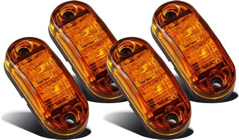 Partsam Pcs Inch Oval Amber Lens Diode Led Trailer Truck