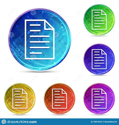 Page Icon Digital Abstract Round Buttons Set Illustration Stock Vector