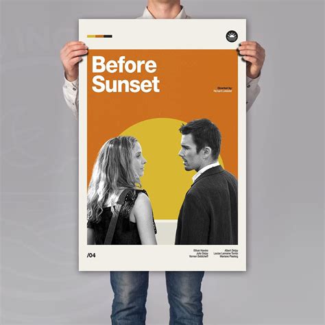 Before Sunset Poster, Mid Century Modern Movie Poster, Vintage ...