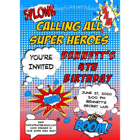 Superhero Birthday Invitations Printable Templates - Invitation Design Blog