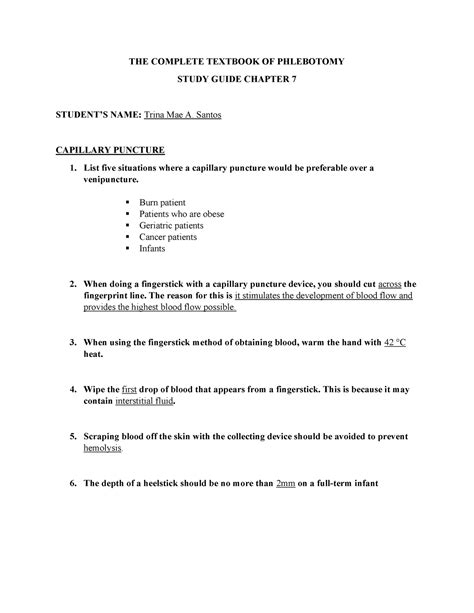 The Challenge of Phlebotomy - THE COMPLETE TEXTBOOK OF PHLEBOTOMY STUDY