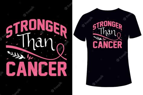 Premium Vector Breast Cancer Awareness Stronger Than Cancer T Shirt