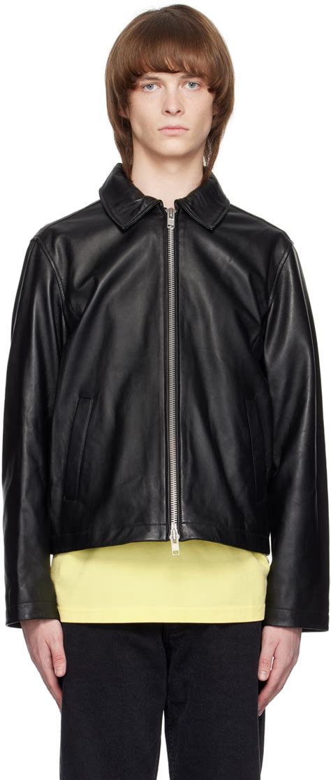 Sunflower Blouson Court Noir En Cuir SSENSE France