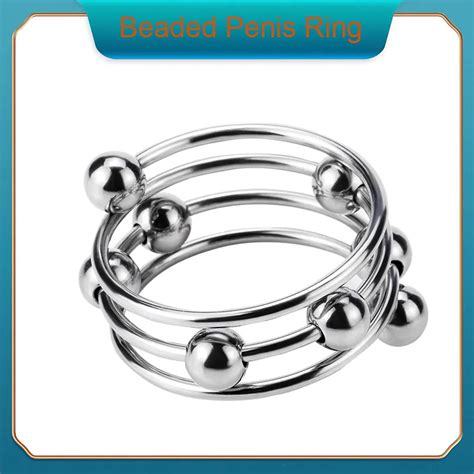 Perlen Penis Ring Samen Schloss Verz Gerung Ring Metall Penis Extender Sex Spielzeug F R