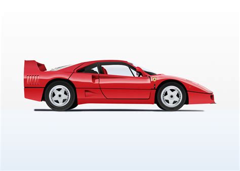 Nº5 Illustration 1987 Ferrari F40 by Rob Scholten on Dribbble