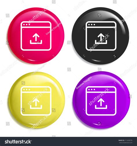 Browser Multi Color Glossy Badge Icon Set Royalty Free Stock Vector