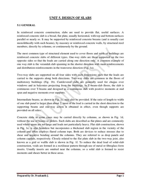 Design of RCC Slabs | PDF | Bending | Beam (Structure) 