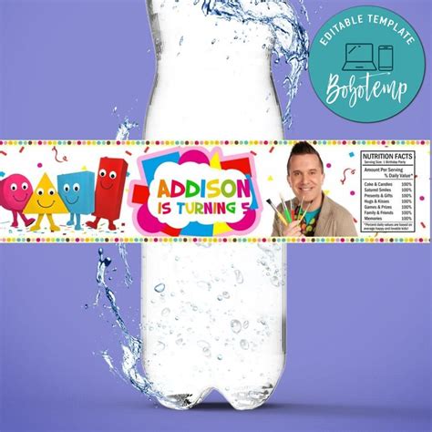 Mister Maker Birthday Water Bottle Label Template Createpartylabels