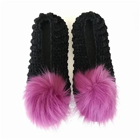 Pom Pom Slippers - Etsy