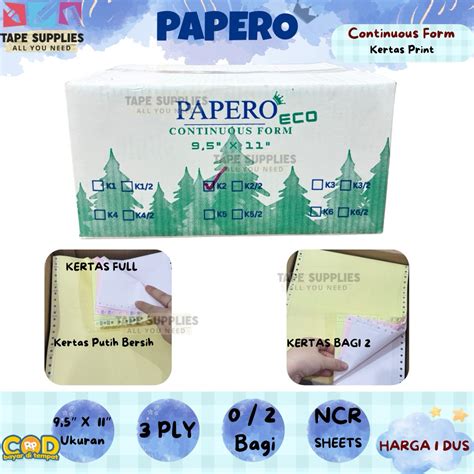 jual papero continuous form      ply   kertas print