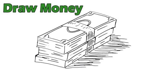 How To Draw Money Easy Youtube