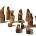 Olive Wood Nativity Figures Cow Donkey Camel Hand Carved Scene