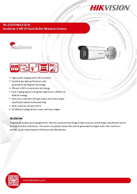 Hikvision 4mp Ip Acusense Bullet Cam Blk From Alltrade