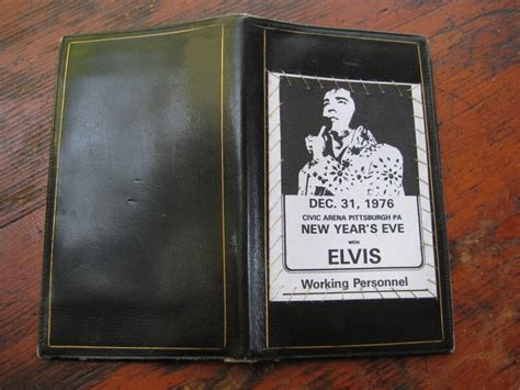 Elvis Presley Original New Year S Eve Backstage Pass Black Leather