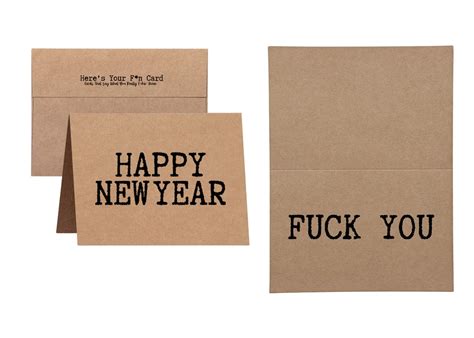 Happy New Year Fuck You Inappropriate New Years Card Funny And Sarcastic New Years Card Add