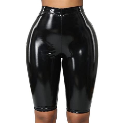 Vêtements lingerie Short capri en cuir PU pour femme short skinny taille haute longueur au