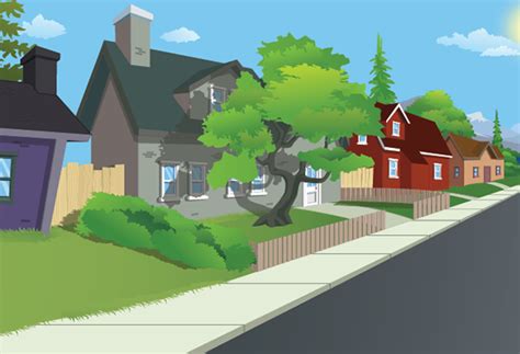 Cartoon neighbourhood on Behance