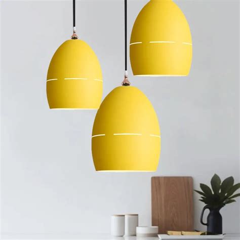 Macaron Loft Metal Oval Suspension Light Stylish Hanging Light For