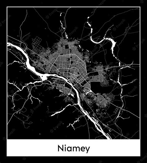 Premium Vector | Minimal city map of niamey (niger, africa)