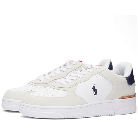 Polo Ralph Lauren Masters Court Sneaker White Navy Red END