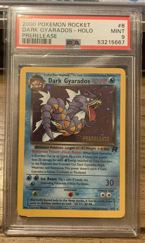 Mavin 2000 Pokemon Rocket Dark Gyarados Holo Prerelease Mint PSA 9