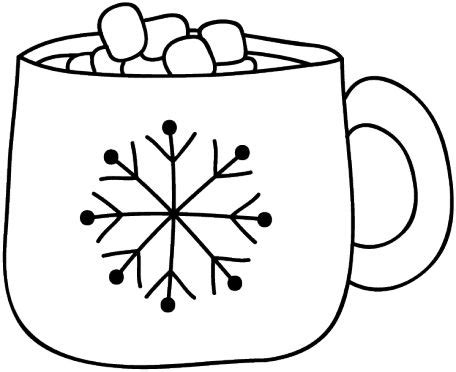 Hot Cocoa Doodle Template 001 Template Winterpret Krijtbord Raam