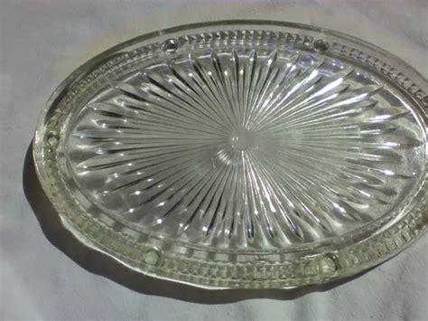 BEAU DESSOUS DE Plat Ancien Verlys En Verre Moule Presse Art Deco Motif