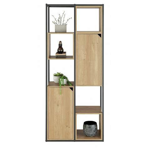 Loft Living Tall Shelving Unit Light Oak JD Furniture